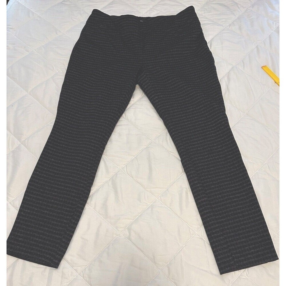 Dalia Gray Check Chino Stretch Pull On Slim Pants Size L